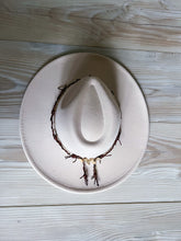 Load image into Gallery viewer, Cream + Barbed Wire Wide Brim Hat
