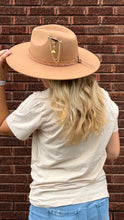 Load image into Gallery viewer, Tan + Tooled Wide Brim Hat
