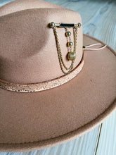 Load image into Gallery viewer, Tan + Tooled Wide Brim Hat
