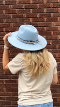 Load image into Gallery viewer, Baby Blue Wide Brim Hat
