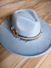 Load image into Gallery viewer, Baby Blue Wide Brim Hat
