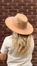 Load image into Gallery viewer, Tan + Tooled Wide Brim Hat
