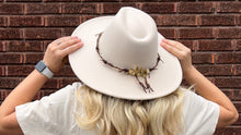 Load image into Gallery viewer, Cream + Barbed Wire Wide Brim Hat
