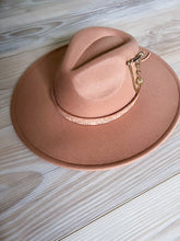 Load image into Gallery viewer, Tan + Tooled Wide Brim Hat
